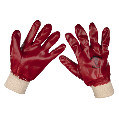 Sealey General-Purpose PVC Gloves Knitted Wrist (X-Large) - Pair 9106XL
