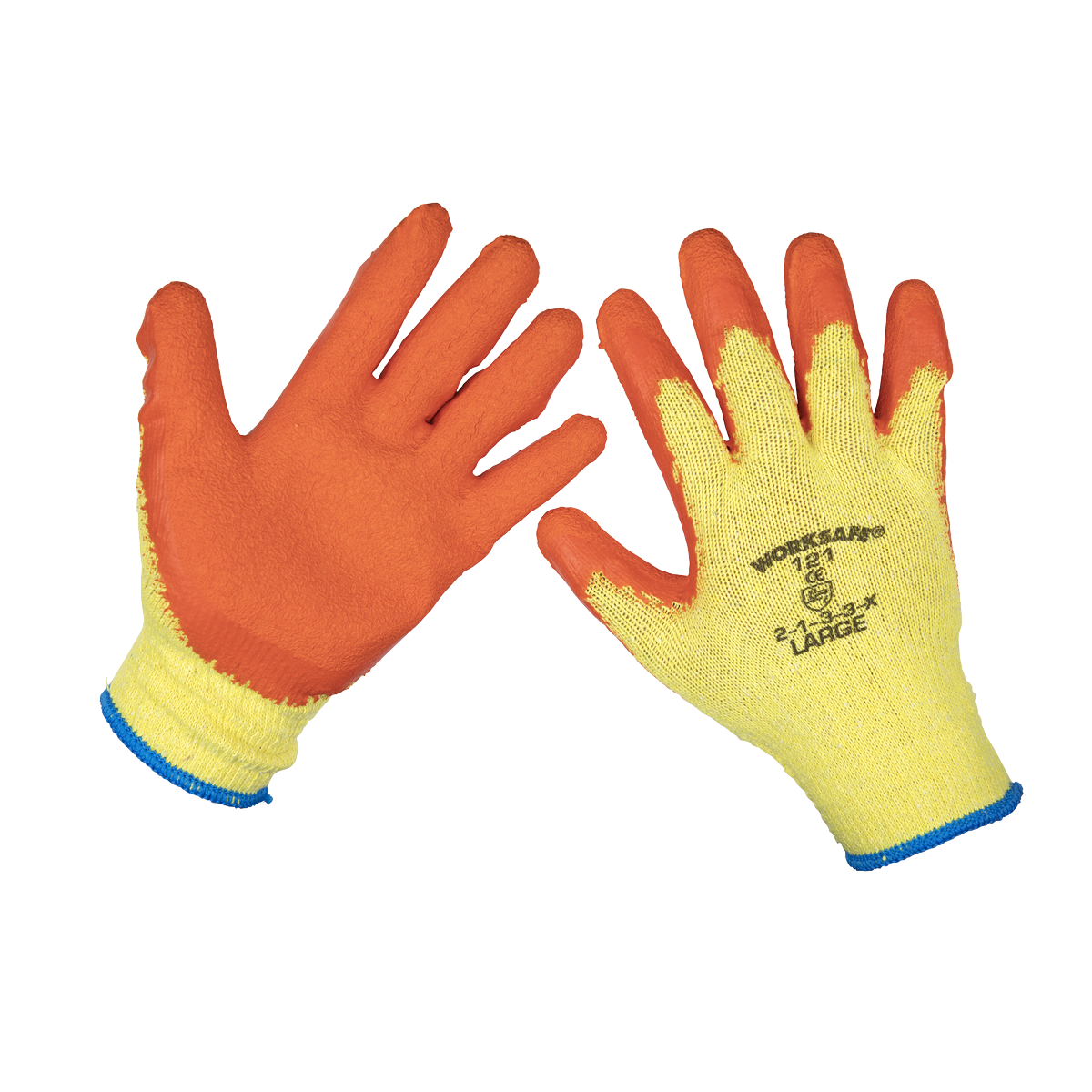 Sealey Super Grip Knitted Gloves Latex Palm (Large) - Pair 9121L