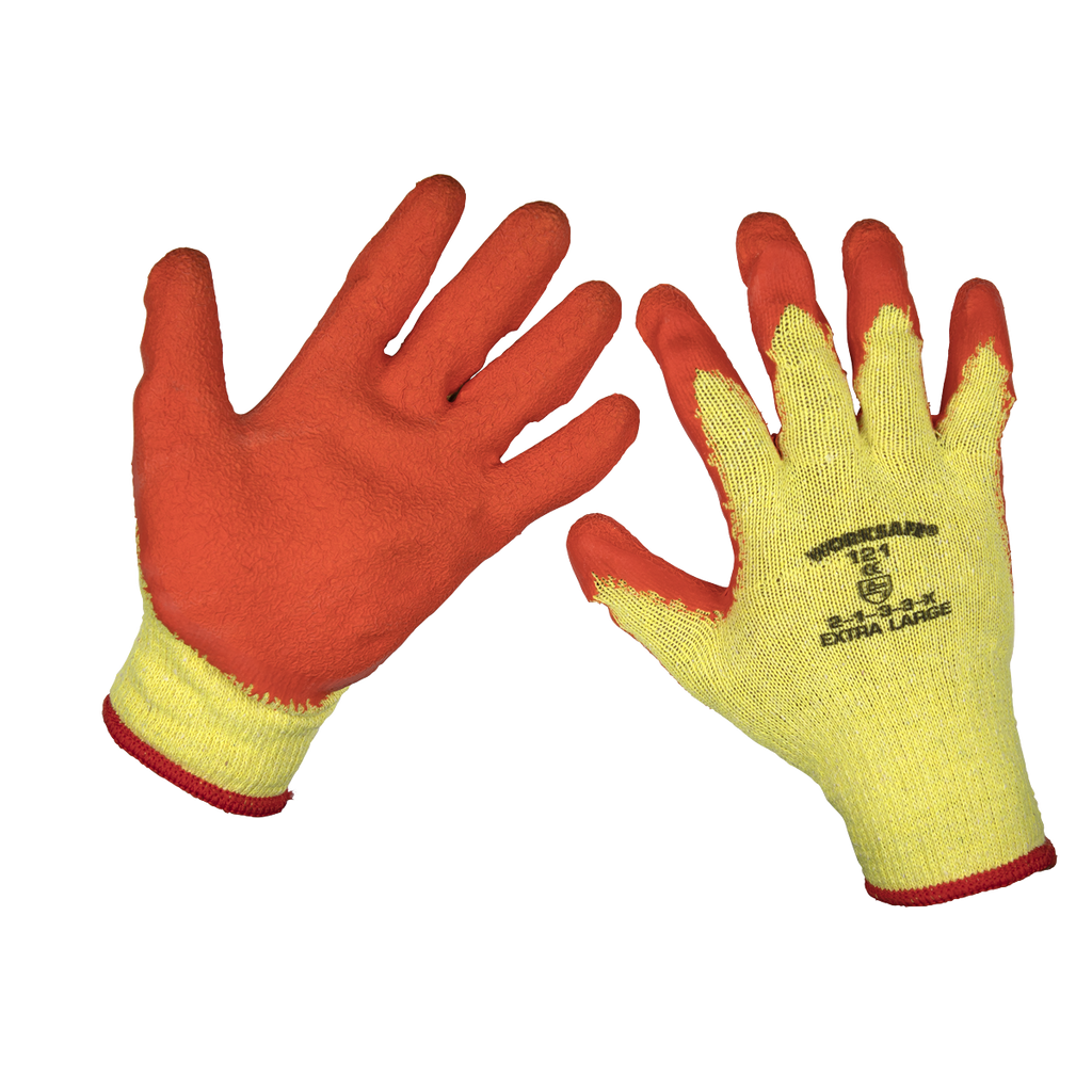 Sealey Super Grip Knitted Gloves Latex Palm (X-Large) - Pack of 12 Pairs 9121XL/12