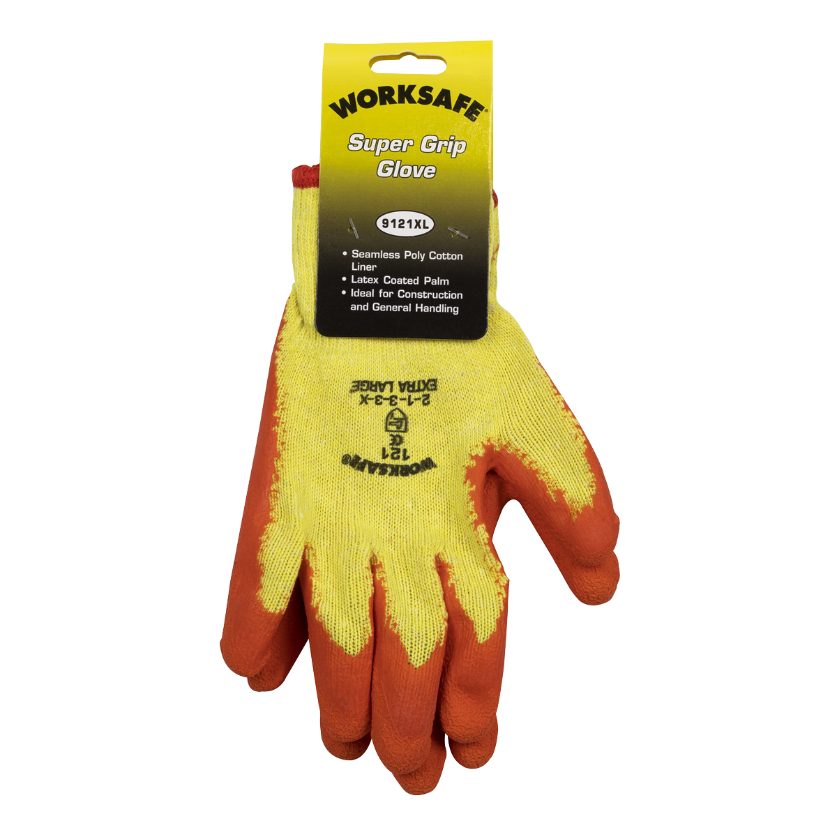 Sealey Super Grip Knitted Gloves Latex Palm (X-Large) - Pair 9121XL