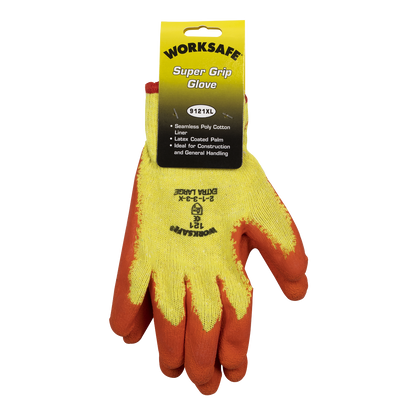 Sealey Super Grip Knitted Gloves Latex Palm (X-Large) - Pair 9121XL