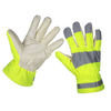 Sealey Yellow Hi-Vis Warm Hand Gloves - One-Size Pair 9135