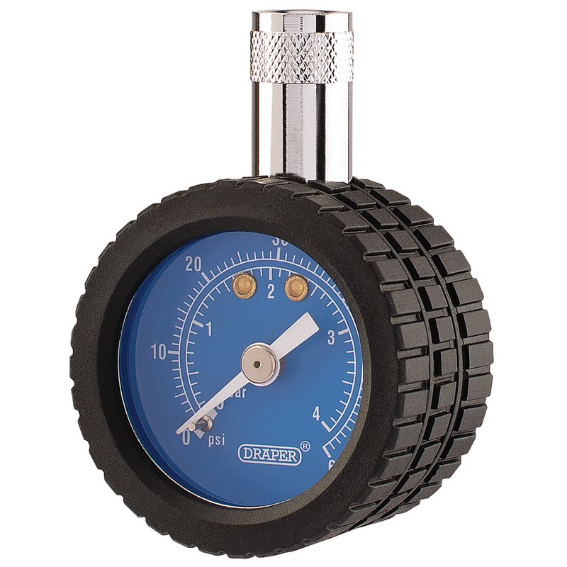 Draper Tyre Pressure Gauge TPG5, 0 - 60psi, 0 - 4 bar DRA-91364