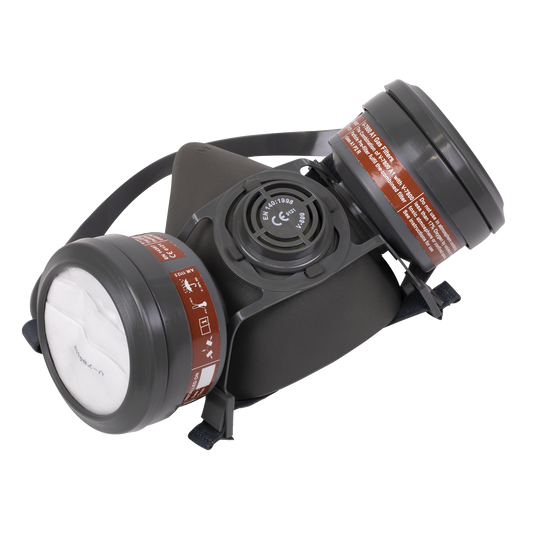 Sealey Half Mask with A1P2R Filter Cartridges 9360/61