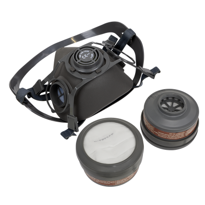 Sealey Half Mask with A1P2R Filter Cartridges 9360/61