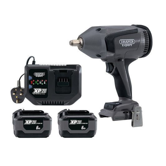 Draper XP20 20V Brushless Impact Wrench Kit, 1/2" Sq. Dr. DRA-94080