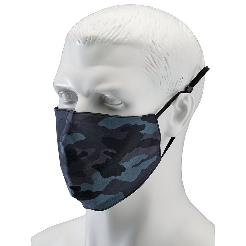 Draper Camo Fabric Resuable Face Masks, Blue (Pack of 2) DRA-94962