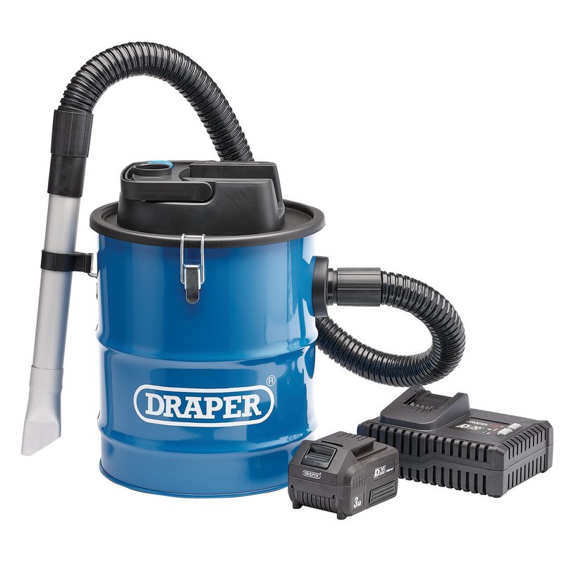 Draper D20 20V Ash Vacuum Cleaner, 1 x 3.0Ah Battery, 1 x Fast Charger DRA-95170