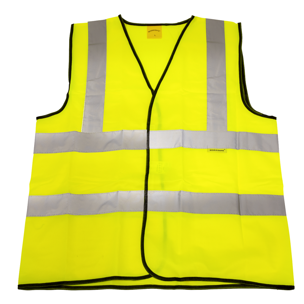 Sealey Hi-Vis Waistcoat (Site and Road Use) Yellow - Large 9804L