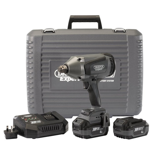 Draper XP20 20V Brushless Impact Wrench, 3/4", 1060Nm, 2 x 4.0Ah Batteries and Fast Charger DRA-98961
