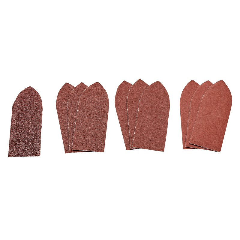 Draper Assorted Hook and Loop Aluminium Oxide Sanding Sheets, 32 x 92mm (Pack of 10) DRA-99259