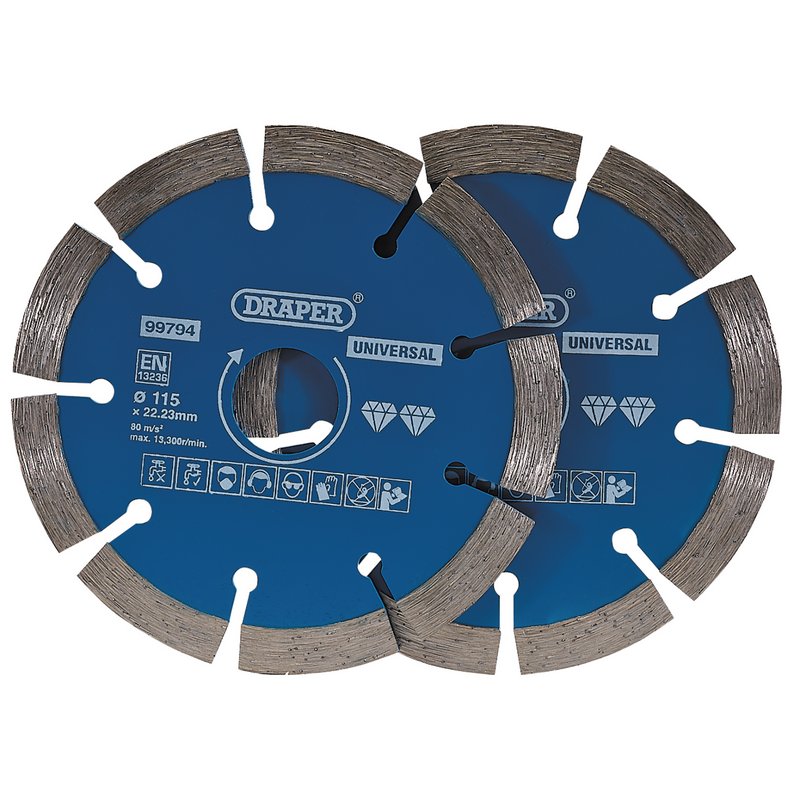 Draper Segmented Diamond Blade, 115mm (Pack of 2) DRA-99794