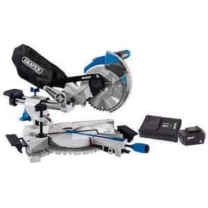 Draper D20 20V Brushless Sliding Compound Mitre Saw, 185mm, 1 x 5.0Ah Battery, 1 x Fast Charger DRA-99970