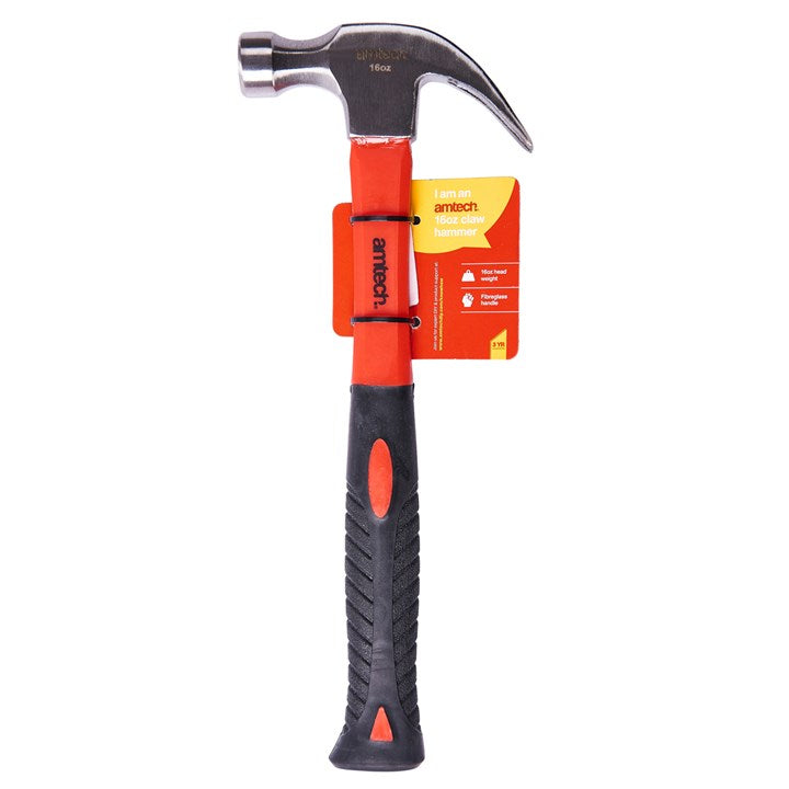 Amtech 16oz (450g) Claw hammer with fibreglass shaft A0250