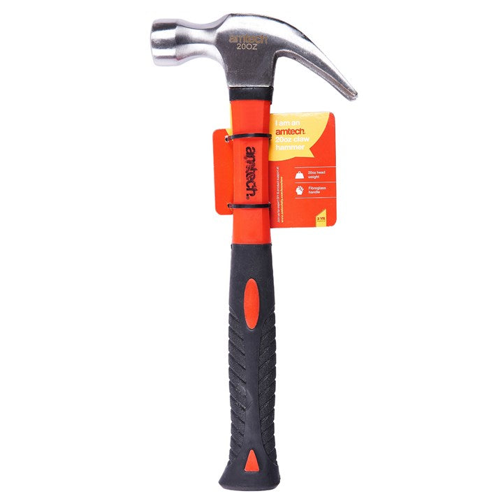 Amtech 20oz (560g) Claw hammer with fibreglass shaft A0270