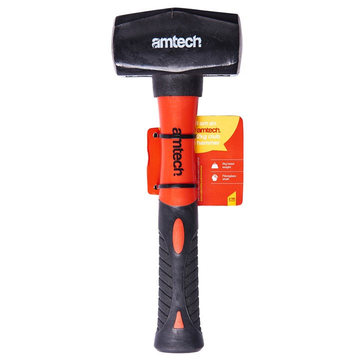 Amtech 70oz (2kg) Club hammer with fibreglass shaft A0470