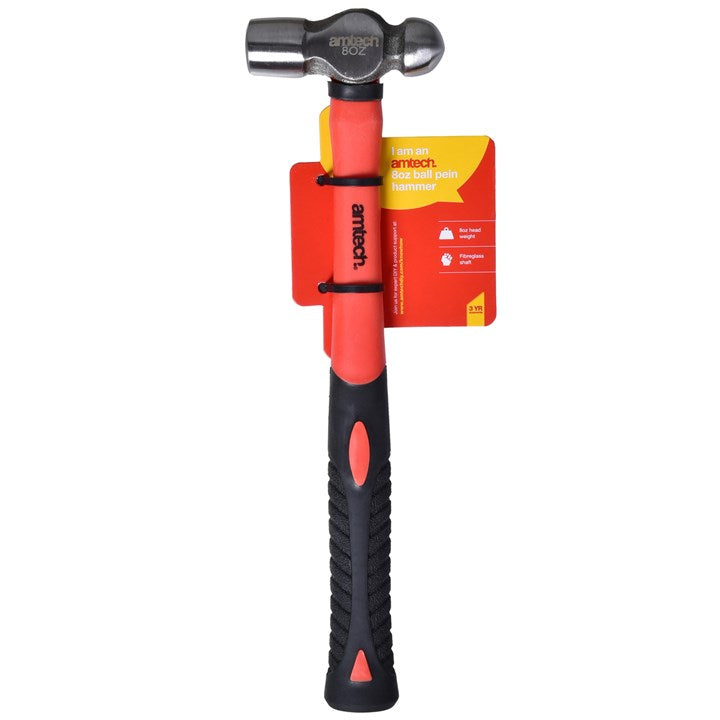 Amtech 8oz (225g) Ball pein hammer with fibreglass shaft A0670