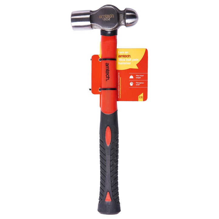 Amtech 16oz (450g) Ball pein hammer with fibreglass shaft A0680