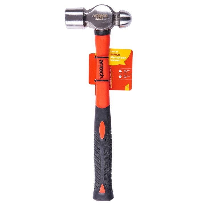 Amtech 32oz (1kg) Ball pein hammer with fibreglass shaft A0690