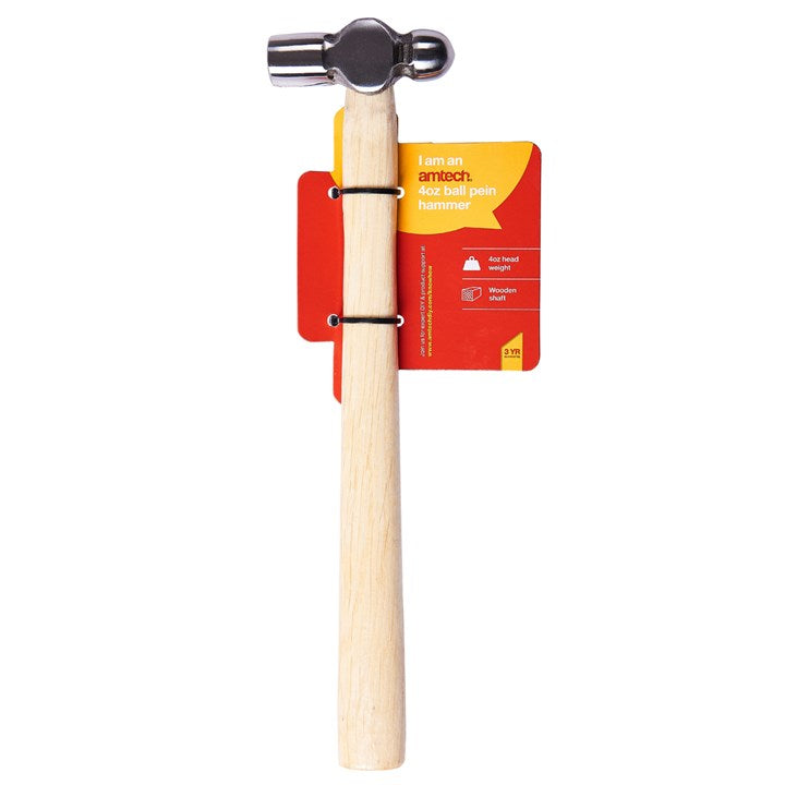 Amtech 4oz (115g) Ball pein hammer with wooden handle A0700