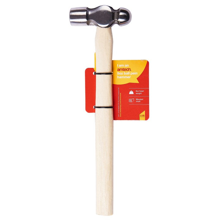 Amtech 8oz (225g) Ball pein hammer with wooden handle A0800