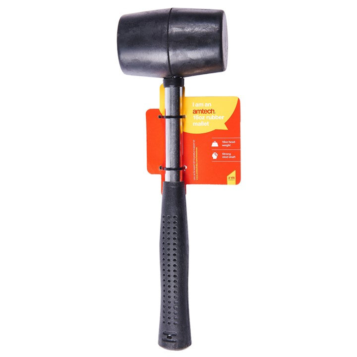 Amtech 16oz (450g) Rubber mallet with steel shaft A1625