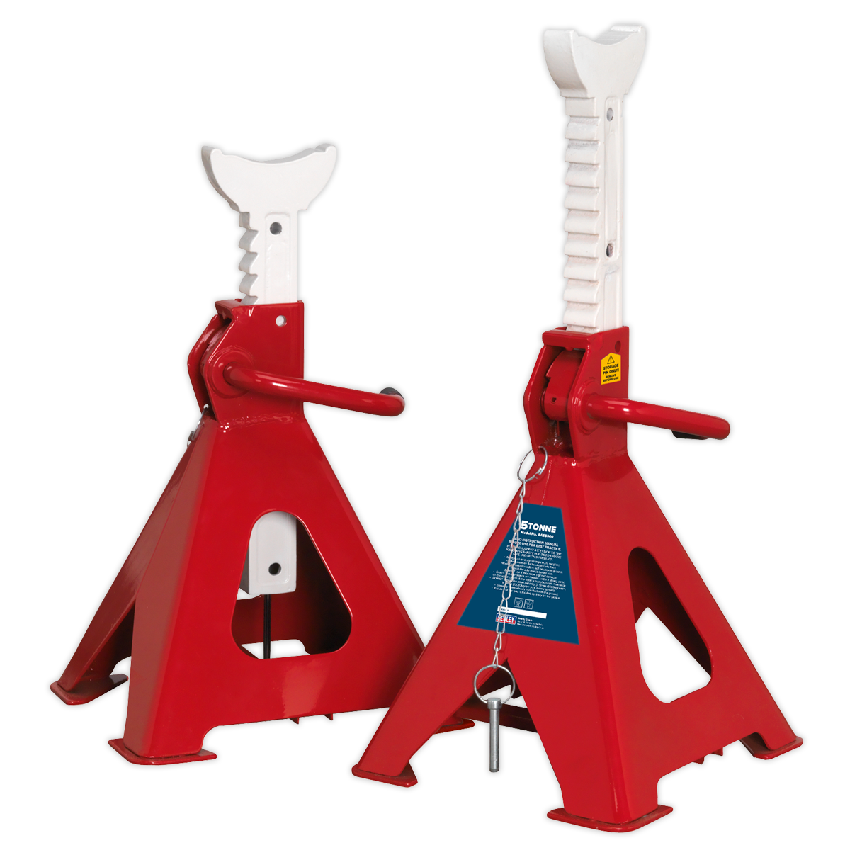 Sealey Auto Rise Ratchet Axle Stands (Pair) 5tonne Capacity per Stand AAS5000