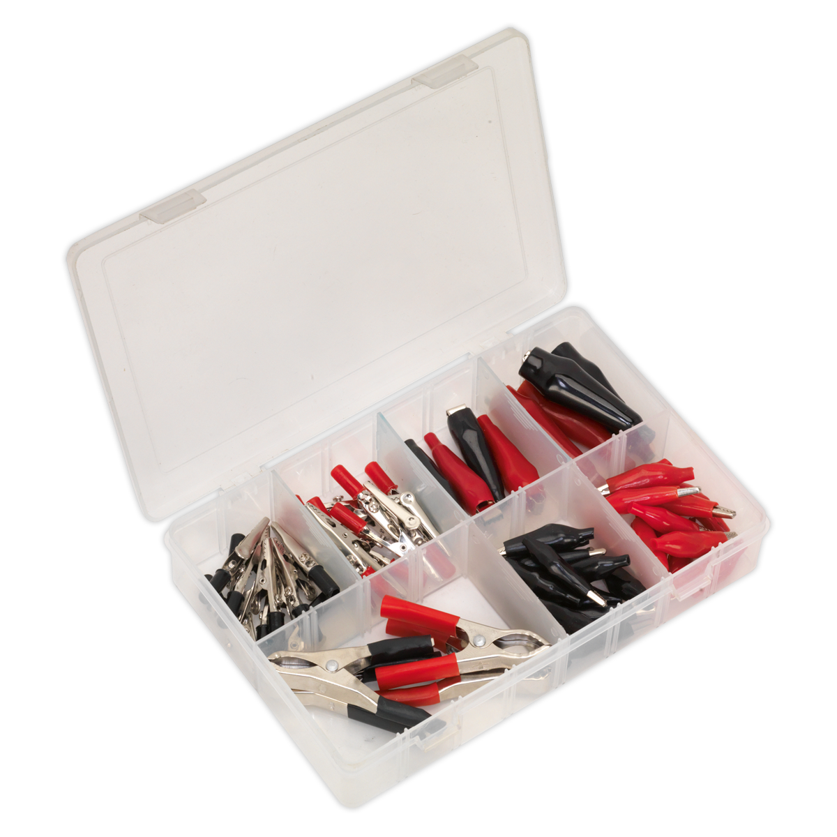 Sealey 60pc Crocodile Clip Assortment - Black & Red AB023CA