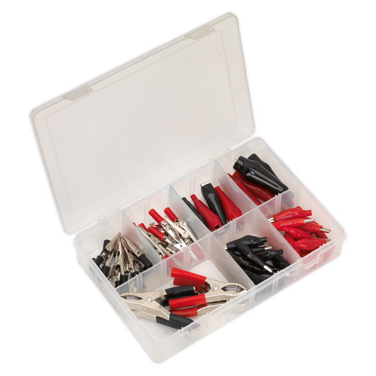 Sealey 60pc Crocodile Clip Assortment - Black & Red AB023CA