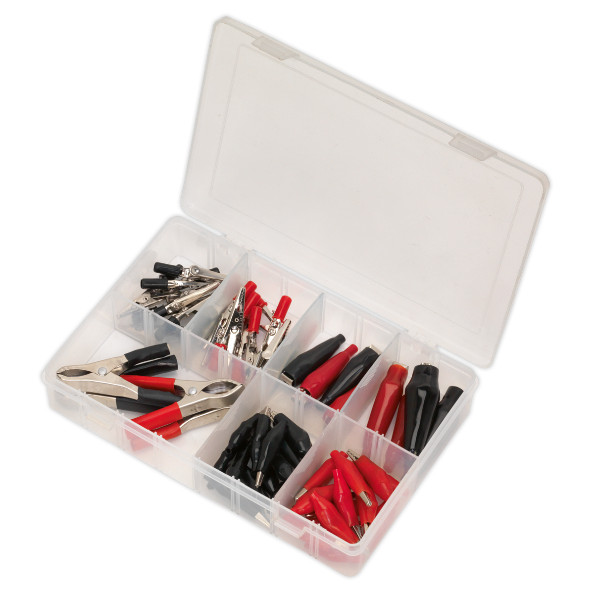 Sealey 60pc Crocodile Clip Assortment - Black & Red AB023CA