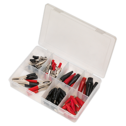 Sealey 60pc Crocodile Clip Assortment - Black & Red AB023CA