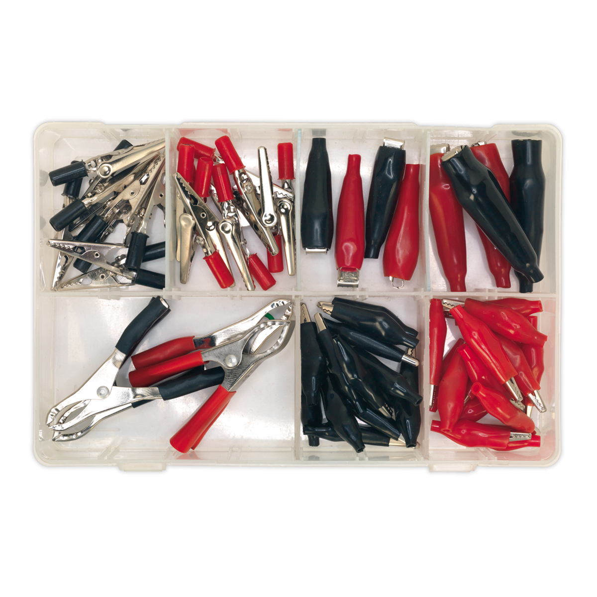 Sealey 60pc Crocodile Clip Assortment - Black & Red AB023CA