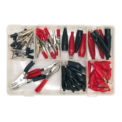 Sealey 60pc Crocodile Clip Assortment - Black & Red AB023CA