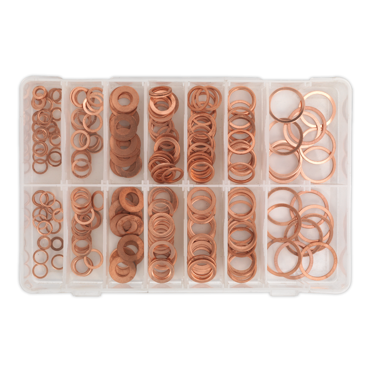 Sealey 250pc Diesel Injector Copper Washer Assortment - Metric AB027CW