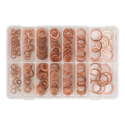 Sealey 250pc Diesel Injector Copper Washer Assortment - Metric AB027CW