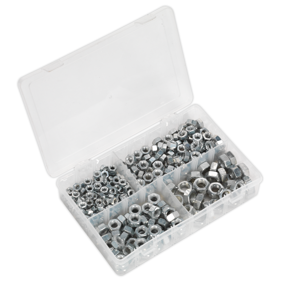 Sealey 320pc 1/4"-1/2"UNF Steel Nut Assortment AB029SN