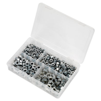 Sealey 320pc 1/4"-1/2"UNF Steel Nut Assortment AB029SN