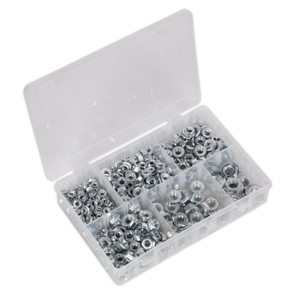 Sealey 390pc Serrated Flange Nut Assortment DIN 6293 - M5-M12 AB031FN