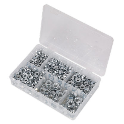Sealey 390pc Serrated Flange Nut Assortment DIN 6293 - M5-M12 AB031FN