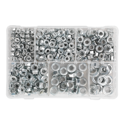 Sealey 390pc Serrated Flange Nut Assortment DIN 6293 - M5-M12 AB031FN