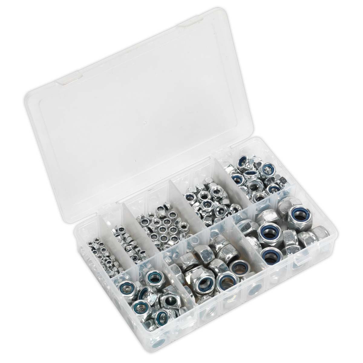 Sealey 255pc Nylon Locknut Assortment DIN 985 - M4-M16 AB033LN