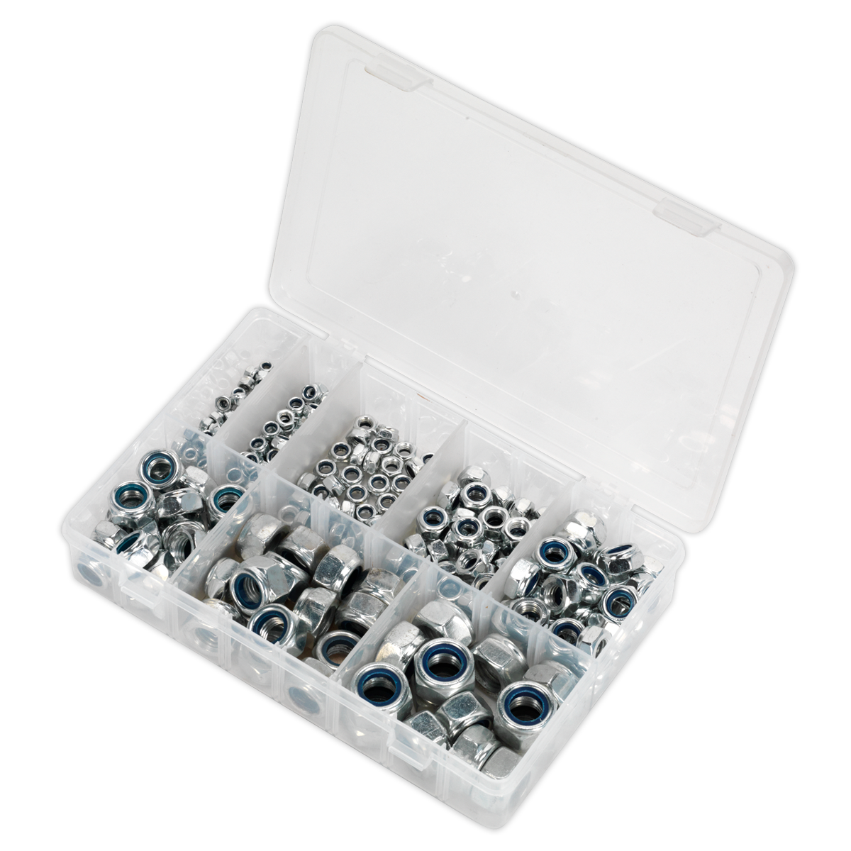 Sealey 255pc Nylon Locknut Assortment DIN 985 - M4-M16 AB033LN