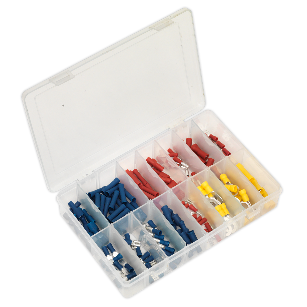 Sealey 200pc Blue, Red & Yellow Crimp Terminal Assortment AB038MT