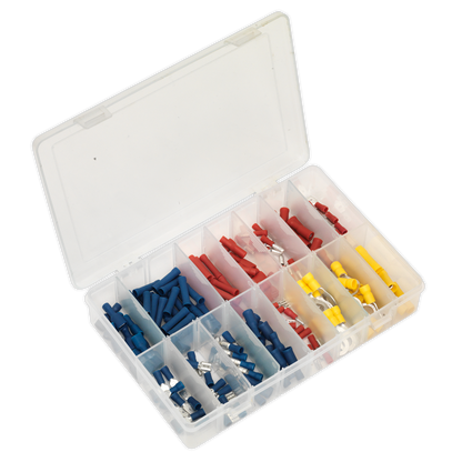 Sealey 200pc Blue, Red & Yellow Crimp Terminal Assortment AB038MT