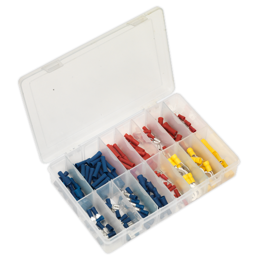 Sealey 200pc Blue, Red & Yellow Crimp Terminal Assortment AB038MT