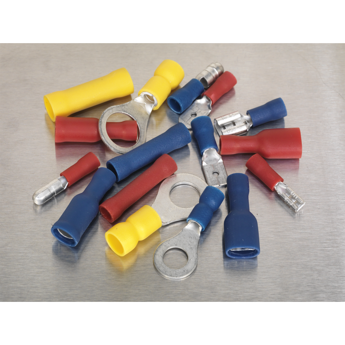Sealey 200pc Blue, Red & Yellow Crimp Terminal Assortment AB038MT
