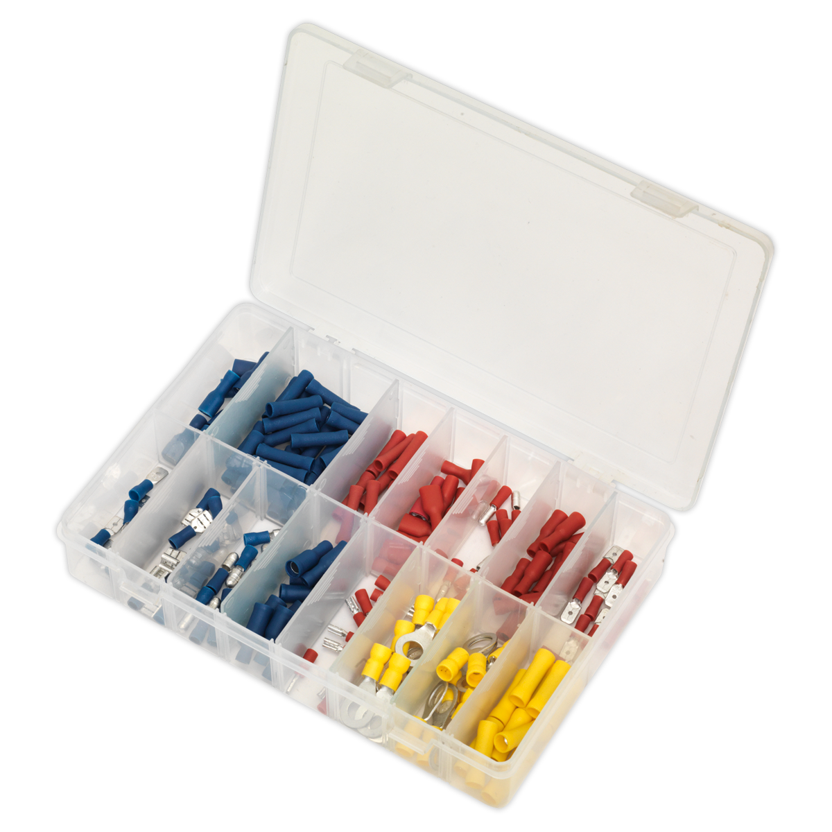 Sealey 200pc Blue, Red & Yellow Crimp Terminal Assortment AB038MT