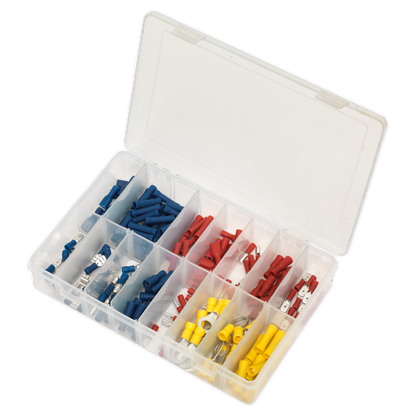 Sealey 200pc Blue, Red & Yellow Crimp Terminal Assortment AB038MT
