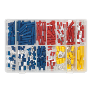 Sealey 200pc Blue, Red & Yellow Crimp Terminal Assortment AB038MT