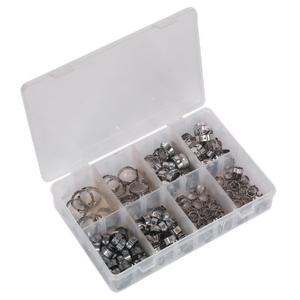 Sealey 160pc Stainless Steel O-Clip Single Ear Assortment AB043SE